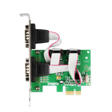 PCI Express 2 Ports Serial RS232 Com Db9 Controller Card PCIE 1.0 x 1 WCH382 Chip with Low Profile Bracket