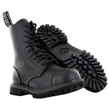 Grinders Mens Womens Hunter Stag Black Lace-Up Leather Combat Uniform Boots (UK 12/ EU 46)