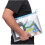 Envelopes plásticos transparentes com fecho zip para documentos, plástico premium resistente a rasgos, expansível com reforço lateral e fecho de 2