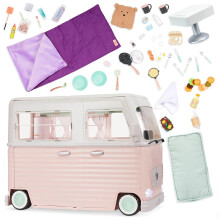 Our Generation ? 18-Inch Doll Accessories ? Camper Playset ? 58 Pieces ? Toy Vehicle with Electronics ? Pretend Play 3+ Years? RV Country Cruising