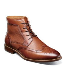 Florsheim Men's, Rucci Wingtip Lace Boot, Cognac, 9.5 Wide