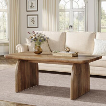 Tribesigns Rectangle Coffee Table, 47-Inch Wood Rectangular Living Room Table, Farmhouse Accent Center Table Low Cocktail Tea Table with Sturdy Base &
