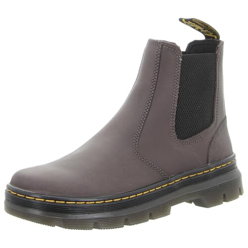 Dr. Martens Men's Embury Gunmetal Saddleback Platform, Black, 9.5 UK