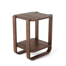 Umbra Bellwood Tiered Side Table with Storage, Aged Walnut