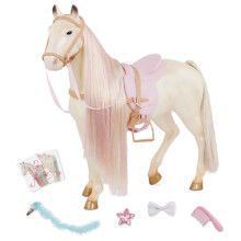 Our Generation Enchanting Horse - 50cm Toy Horse with Ultra-Long Rainbow Hair, Rainbow Hair Horse for 18-inch Dolls, Brushable Hair, Styling