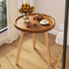 DeKeLaiFu Round Side Table, Small Coffee Table Tray End Table Sofa Table for Living room, Bedroom, Wooden Night Stand Bedside Table Snack Tables,