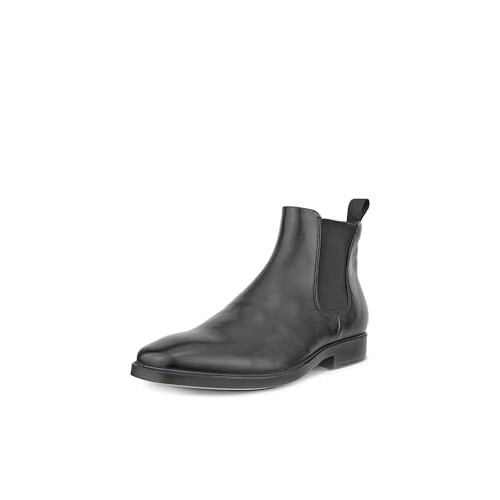 Ecco ECCO Men's Milan Plain Toe Double Gore Chelsea Boot, Black, 8-8.5