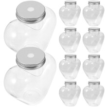 Clear Plastic Bottles Reusable Heart Shaped Beverage Bottle Juice Containers Transparent 500ml 10Pcs