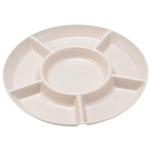 Poaug Fruit on Sale Clearance Food Storage Tray Nut Platter Candy Snacks Server Dish Divided Dried Fruit Snack Plate Serving Platter for Party Beige