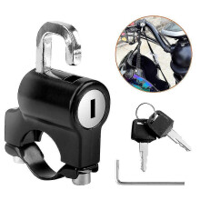 Candado universal antirrobo para casco de motocicleta, candado de seguridad metálico negro con 2 llaves.