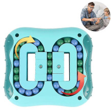 Haricot magique rotatif cyan - Jouet pour enfants et adultes, jeu de haricot magique tournant - Jeu de QI unisexe - Améliore les capaci