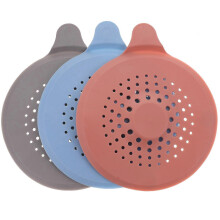Lot de 3 grilles de bonde de douche avec filtre et attrape-cheveux pour évier de cuisine