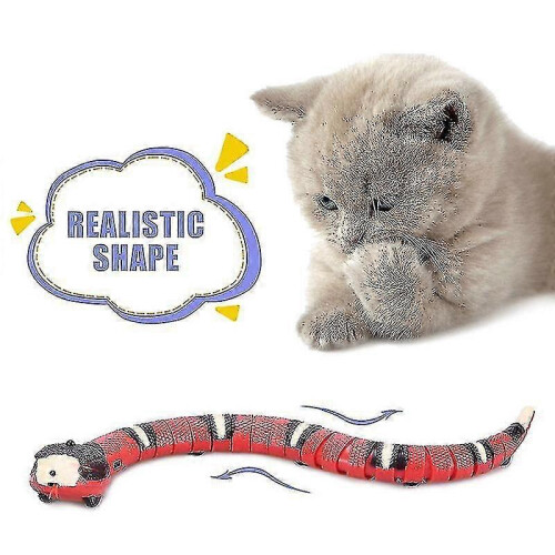 Serpent intelligent pour chat, jouet interactif électronique rechargeable par USB