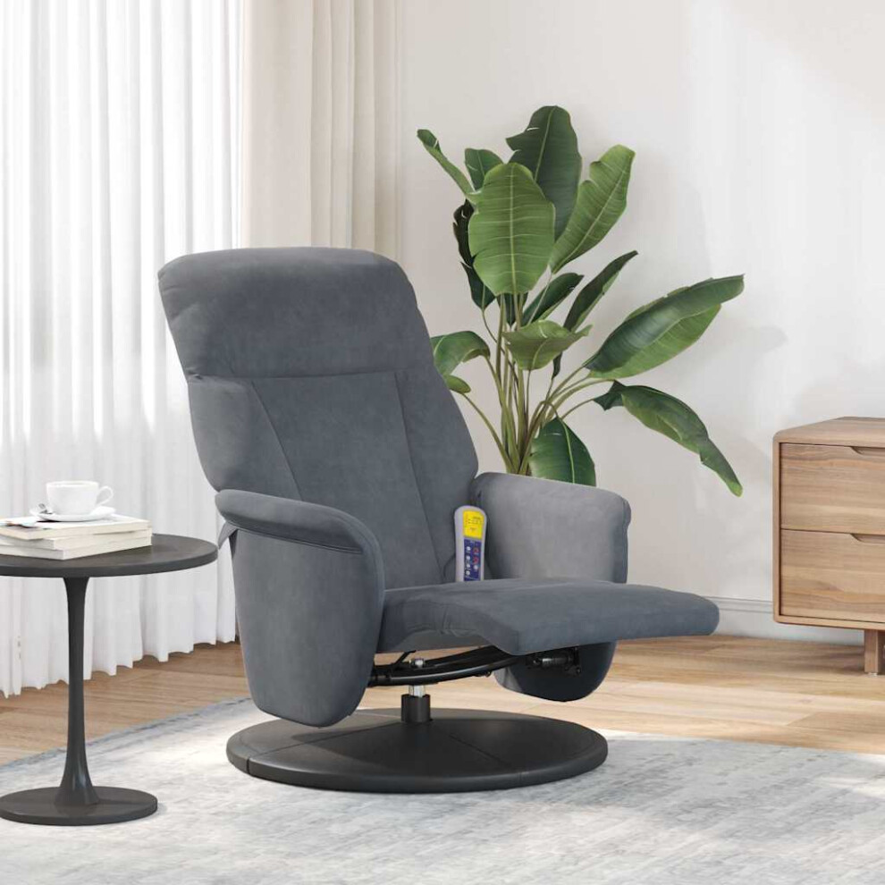 Vidaxl Massage Recliner Chair Dark Grey 91 X 71 X 105 Cm Velvet