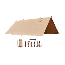 BUSHMEN HOT Tarp 4x3 bomuldspresenning Polycotton 220 g/m² med skorstensafløb