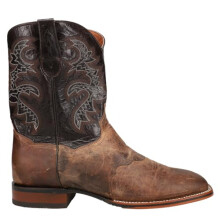 Dan Post Mens Franklin Embroidered Square Toe Pull On Casual Boots Mid Calf - Brown, Sand Mad Cat, 10.5 Wide