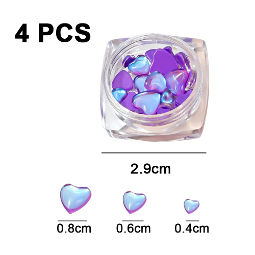 Διαφανή διακοσμητικά Aurora Heart Charms για διακοσμητικά νυχιών, ασφαλή περιβαλλοντικά 1