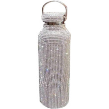 Diamant-Wasserflasche, isolierte Edelstahl-Thermosflasche, Glitzer-Wasserflasche, wiederbefüllbare Wasserflasche für 12 Stunden heiße u