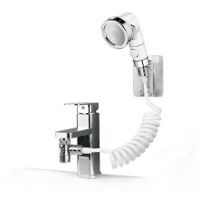 Sink Shower Head Set, Bathroom Hand Shower, Sink Hand Shower, 2m Telescopic Hose, Perfect For Washing Hair Or Cleaning Sink (white)