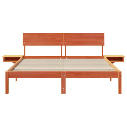 VidaXL vidaXL Bed Frame with Headboard Wax Brown 150 x 200 cm Solid Pine Wood 2