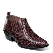 STACY ADAMS Men's Sandoval Heeled Ankle Boot, Burgundy, 9.5 Wide