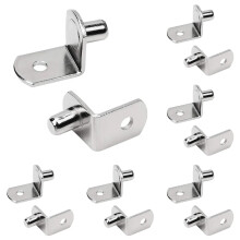 20PCS 1/4" Metal Shelf Pins with Silicone Sleeve, L-Shaped Adjustable Shelf Brackets for Wood Shelves – Compatible with Standard Cabinets