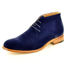 My Perfect Pair Mens Navy Blue Leather Lined Lace Up Casual/Formal Ankle Chelsea Boots (UK 11 / EU 45, Navy Blue)