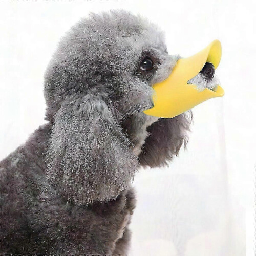 Silicone Duck Mouth Dog Muzzle - Yellow S Size for Training, Bite-Resistant and Comfortable Fit 1