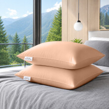 (Pack of 2, Peach) Pillow Protectors 50x75cm - 100% Microfiber Pillowcovers- Washable & Anti Allergic Designed for All Pillows