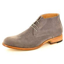 My Perfect Pair Mens Grey Leather Lined Lace Up Casual/Formal Ankle Chelsea Boots (UK 10 / EU 44, Grey)
