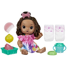 Baby Alive Fruity Sips Doll, Lemon, Pretend Juicer Baby Doll Set, Kids 3 and Up, Brown Hair