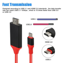 Προσαρμογέας καλωδίου τηλεόρασης MHL USB τύπου C σε HDMI 1080P HD για Samsung Motoro