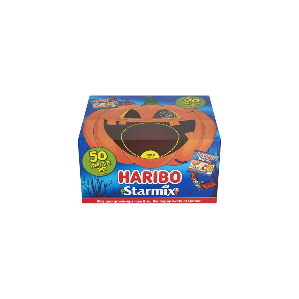 Haribo Halloween Trick Or Treat Sweets 50 Pack Mini Bags 800G - Spooky Pumpkins & Creepy Treats