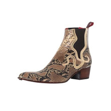 Jeffery West Men's Print Snake Chelsea Boots, Natural Pitone, 9 UK