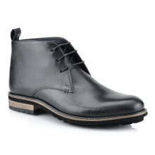 Silver Street London Men's Ludgate Leather Fashionable Chukka Boot, Black, 9