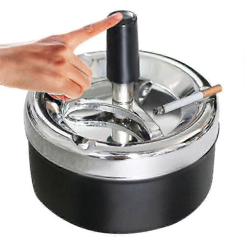 Extra Large Chrome Spinning Ashless Ashtray |premium Windproof Ashtray 1