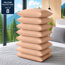 (Pack of 8, Peach) Pillow Protectors 50x75cm - 100% Microfiber Pillowcovers- Washable & Anti Allergic Designed for All Pillows