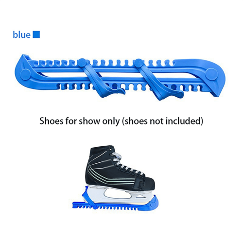 1Pair Ice Skates Skating Blades Protector Shoes Guards Practical Covers Adjustable Protective Case Blade Sleeve-Blue 1