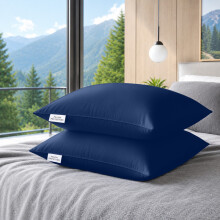 (Pack of 2, Navy Blue) Pillow Protectors 50x75cm - 100% Microfiber Pillowcovers- Washable & Anti Allergic Designed for All Pillows