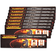8 X Flamefast Stove & Chimney Sweeping Logs Help to Remove Creosote, Soot and Tar Deposits & Tigerbox Safety Matches