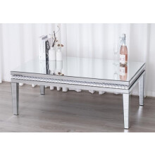 Comfy Living Mirrored Coffee Table with Crystal Detail