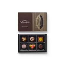 Hotel Chocolat Everything 6-Piece Boxed Selection, 71g - Chocolate Gift Box For Birthday, Anniversary, Thank You