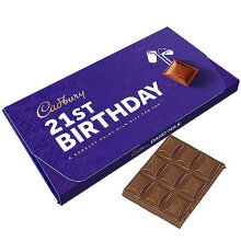 Cadbury 21st Birthday Dairy Milk Chocolate Bar With Gift Envelope