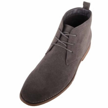 ABSOLUTE FOOTWEAR Mens Lace Up Faux Suede Casual Desert Chelsea Boot - Grey - UK 11 / EU 45
