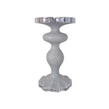 SHABJY Silver Mirrored Side Table â“ Crushed Diamond Crystal Sparkly End Table | Modern Bedside or Plant Stand 60x30cm Glam Sparkle Accent for