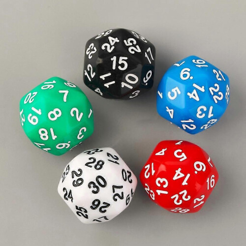 Lot de 5 dés polyédriques D30 à 20 faces, accessoires de jeu éducatifs 2