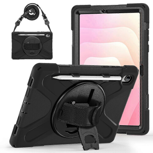 Capa para tablet com suporte, TPU e PC, alça de ombro, preta, compatível com Samsung Galaxy Tab S11 2