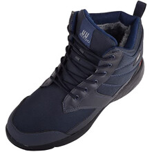 ABSOLUTE FOOTWEAR Mens Faux Fur Line Two Toned Chunky Lace Up Hiking Boots - Navy - UK 7