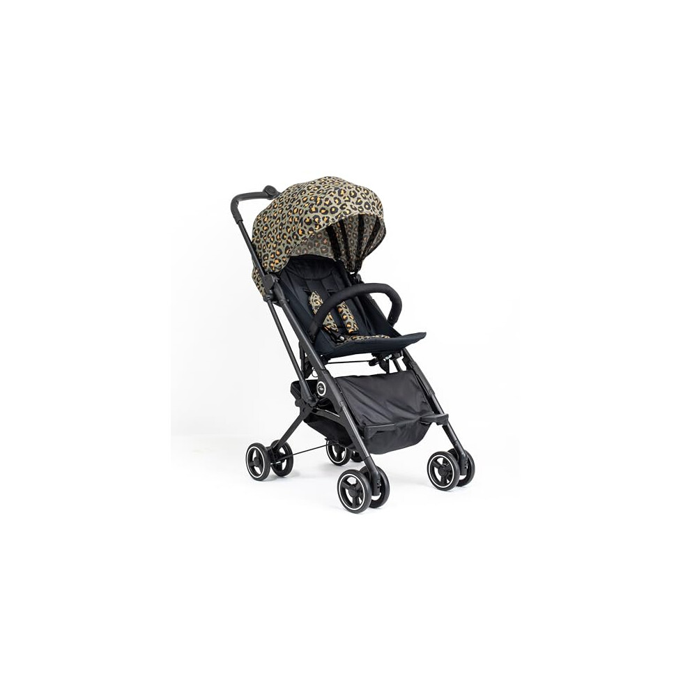 Roma Capsule 3 Baby Stroller Khaki Leopardâ“ Lightweight Compact Holiday Buggy, Lie-Flat Travel Stroller From Birth, 6.7Kg, Cabin Size Fold With