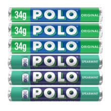 Multipack Mint Sweets - 3x Polo Spearmint & 3x Original Mint Tubes 34g (Pack of 6)